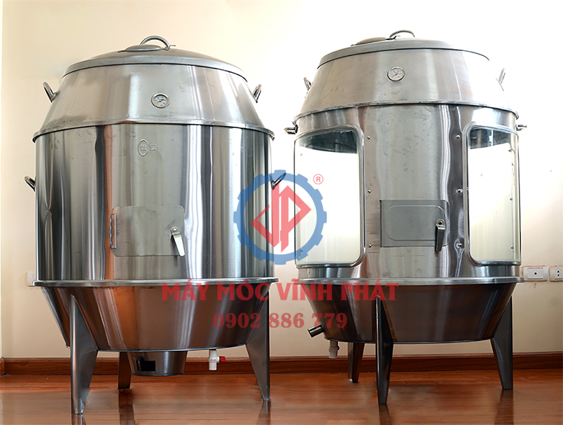 Lò quay vịt bằng gas, lò nướng công nghiệp Vĩnh Phát hiện đại bằng inox