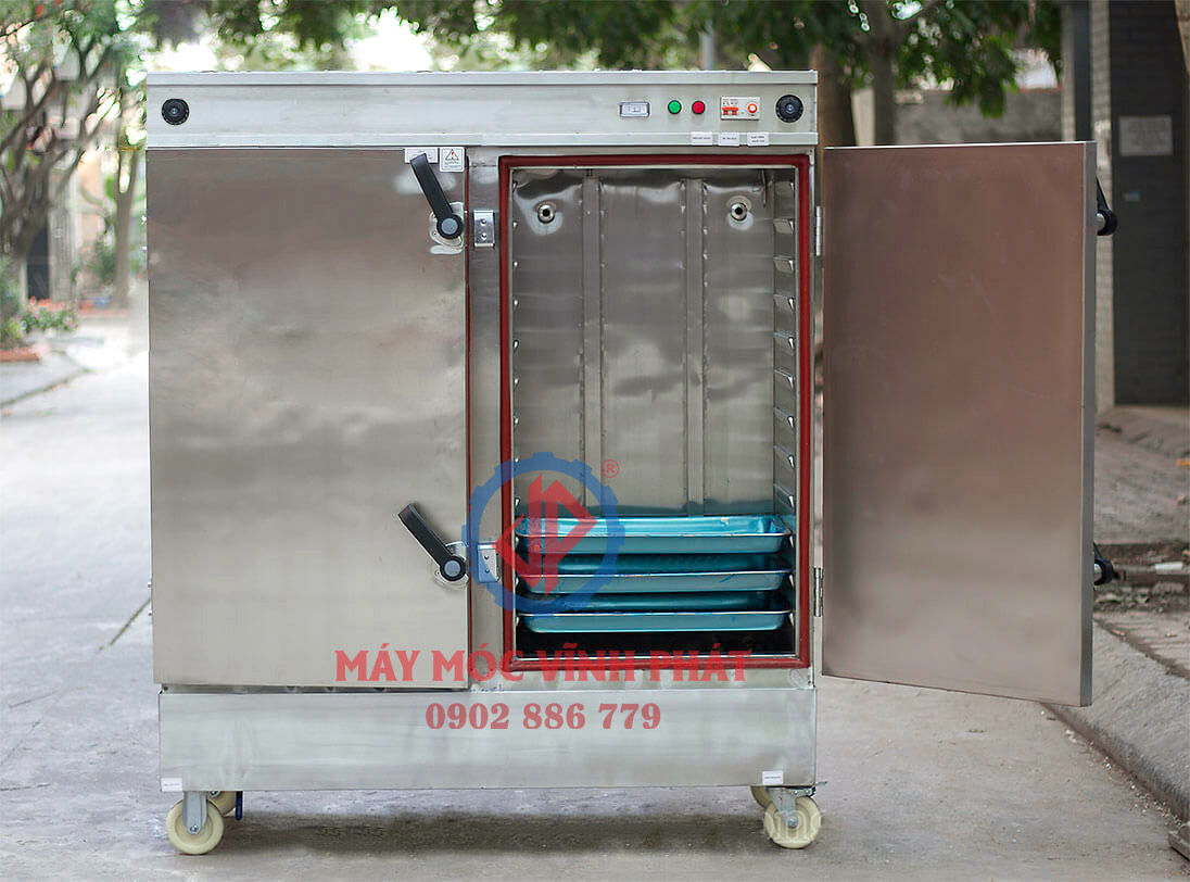Bên trong khoang nấu của tủ hấp cơm 20 khay