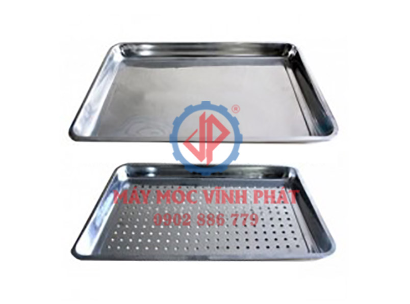 2 loại khay đáy kín và đáy lỗ cho tủ hấp cơm 20 khay Vĩnh Phát